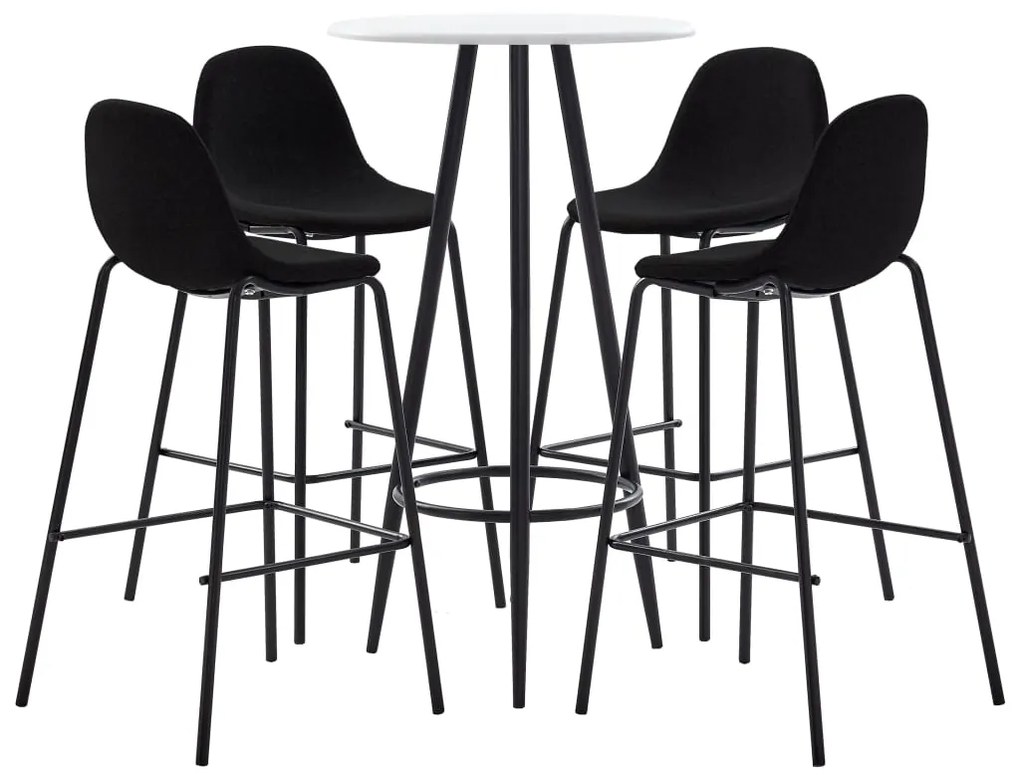 vidaXL Set de bar, 5 piese, negru, material textil
