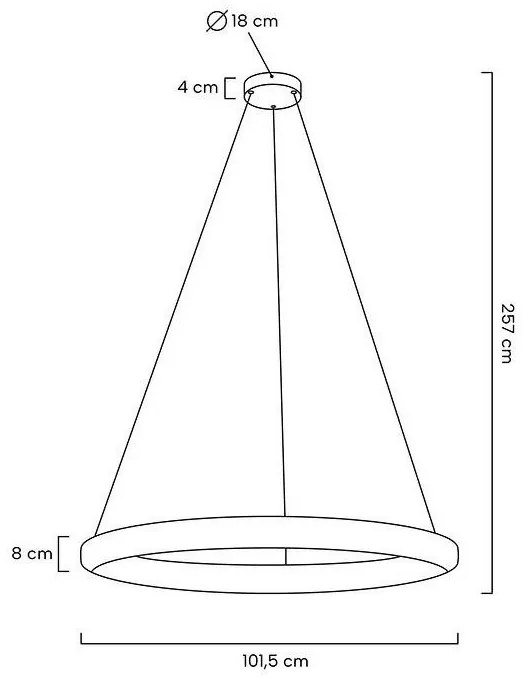Lustra suspendata LED design ambiental Ring auriu 100cm