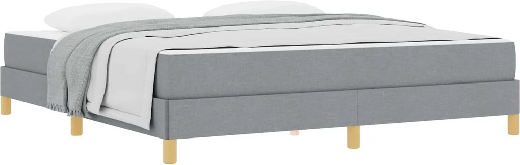 vidaXL Pat cu arcuri cu saltea Gri deschis 180 x 200 cm țesătură