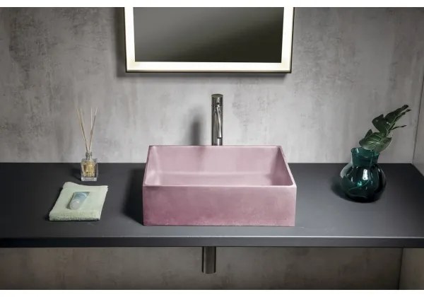 Sapho - Lavoar pentru montare pe blat 47,5x36,5 cm beton/roz
