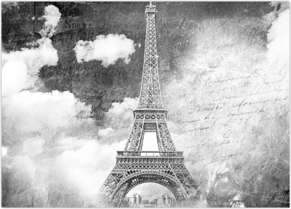 Tablou pe sticlă - Carte poștală de epocă a orașului N⁰3 (70x50 cm)