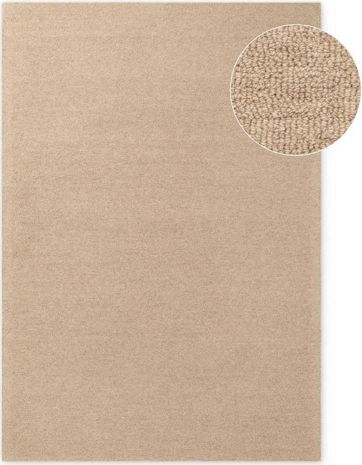 Covor în culoare naturală țesut manual din lână 160x230 cm Puristic Knots – Elle Decoration