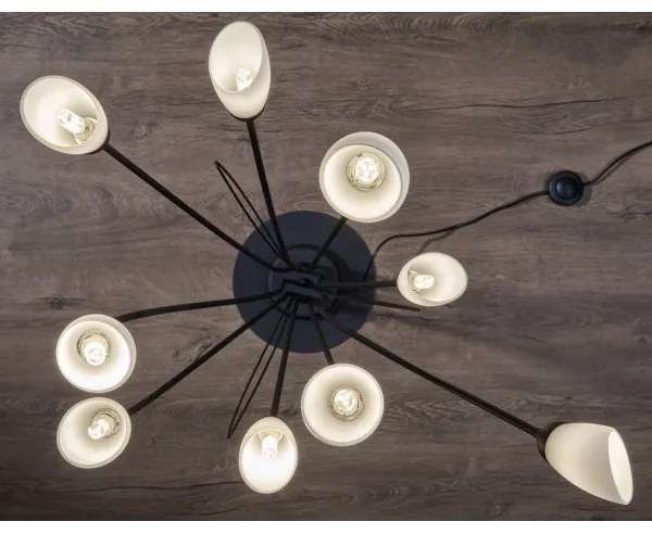 Jupiter 2058 - Lampă de podea GLORIOSA, 9 x G9, 14 W, 230 V, neagră