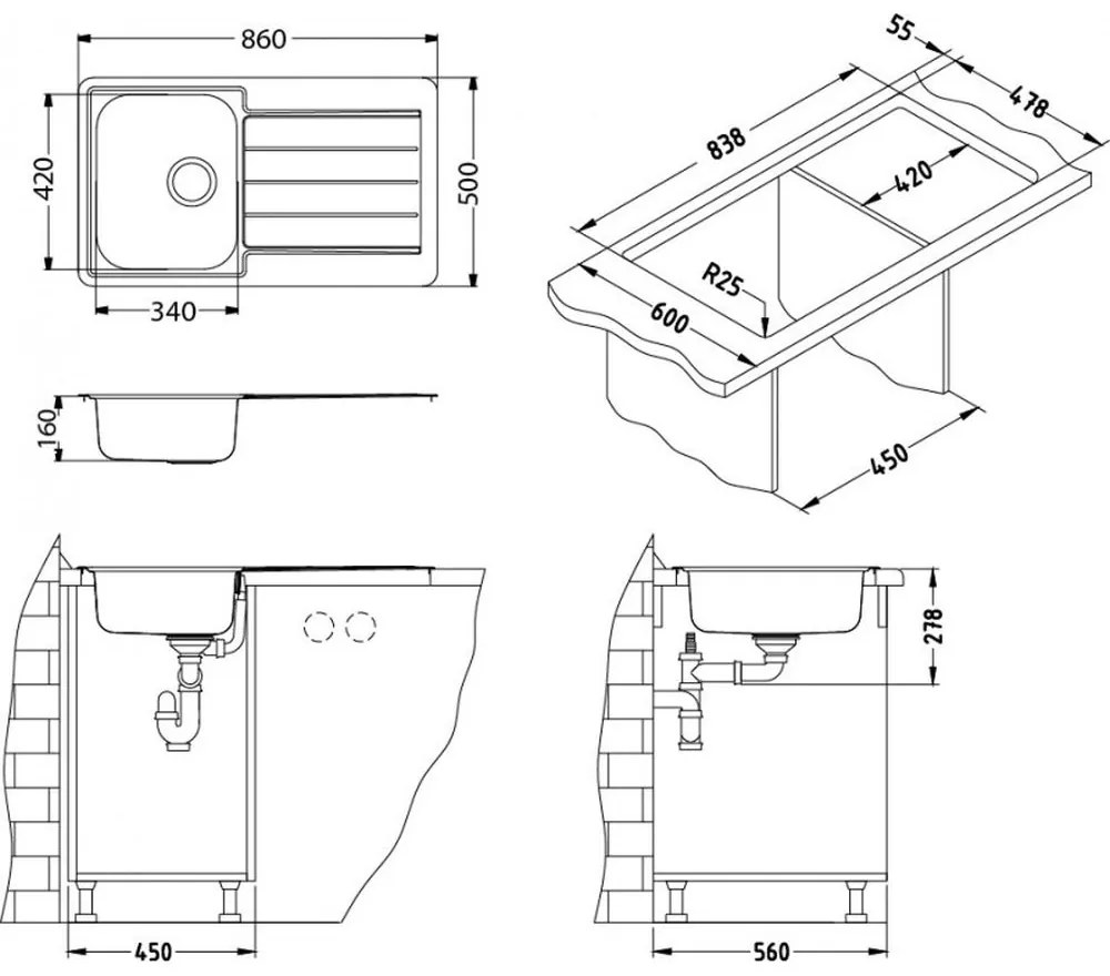 Chiuveta bucatarie inox culoare aurie Alveus Monarch Line 20 Auriu