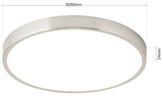 Orion DL 7-657/28- Plafonieră LED BULLY LED/28W/230V d. 28 cm crom mat