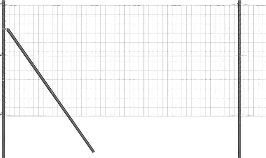 vidaXL Gard cu Stâlp Gri 1 x 10 m Oțel și PVC