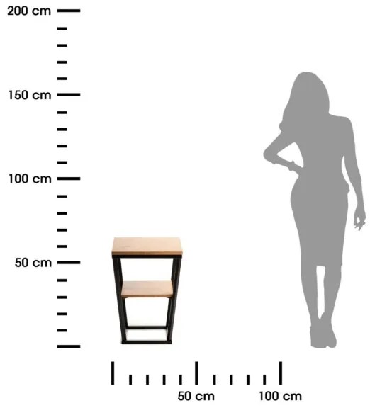 Măsuță laterală EXPAND 57x40 cm neagră/maro