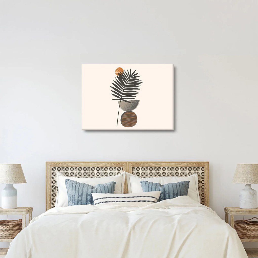 Tablou - Abstracție cu frunze de palmier (70x50 cm)