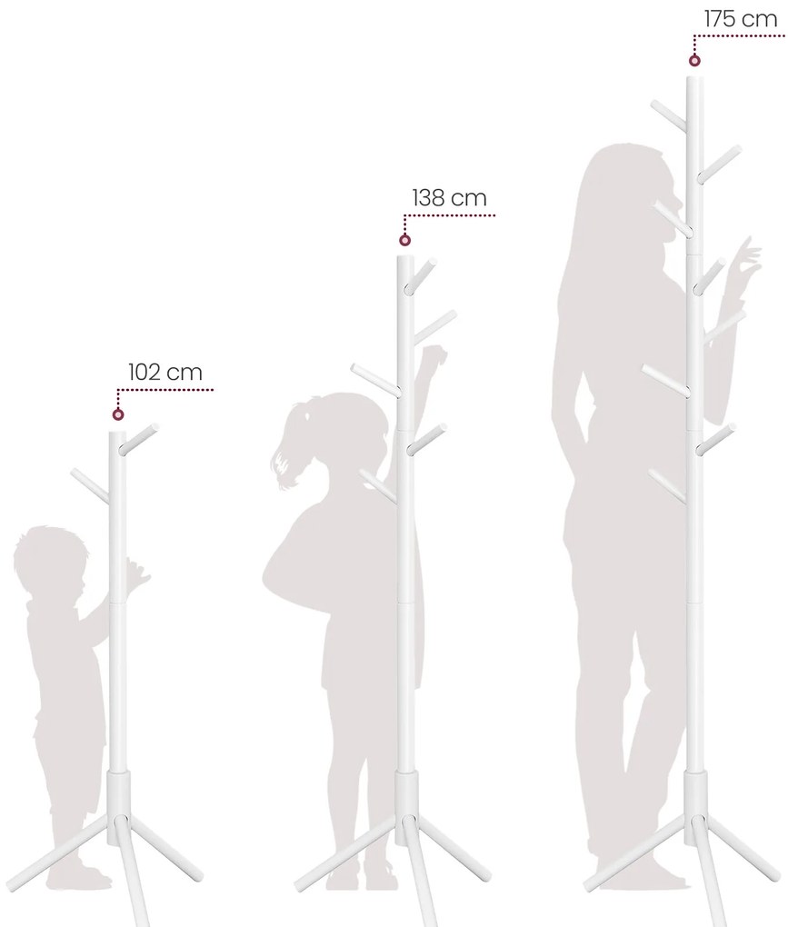 Cuier din lemn masiv STELLO alb