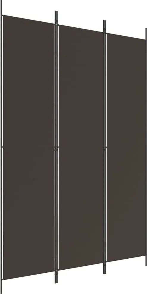 vidaXL Paravan de cameră cu 3 panouri, maro, 150x220 cm, textil