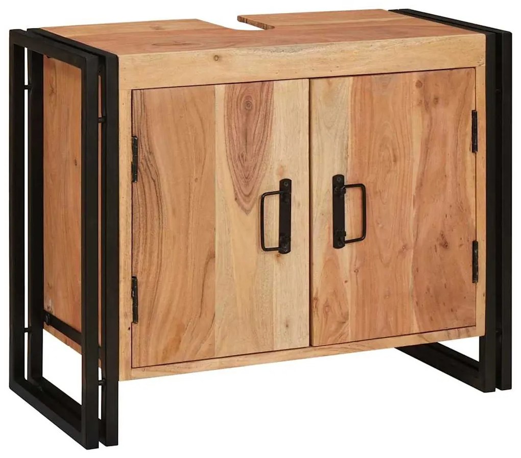 vidaXL Dulap de chiuvetă Maro 71 x 33 x 58 cm Lemn Solid de Acacia