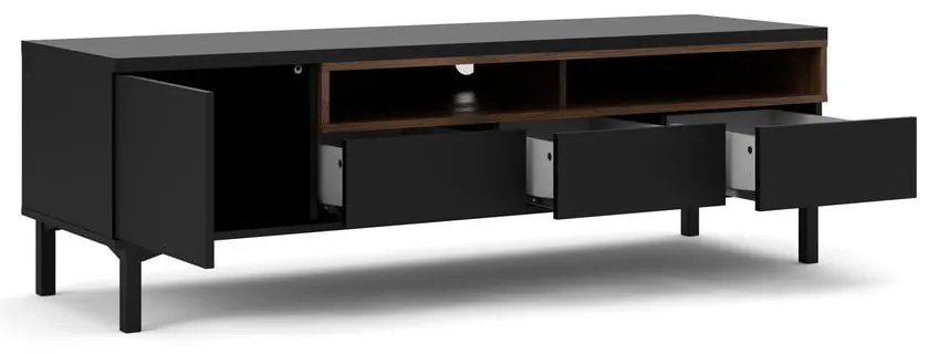 Comodă TV neagră 156x48x48 cm Roomers – Tvilum