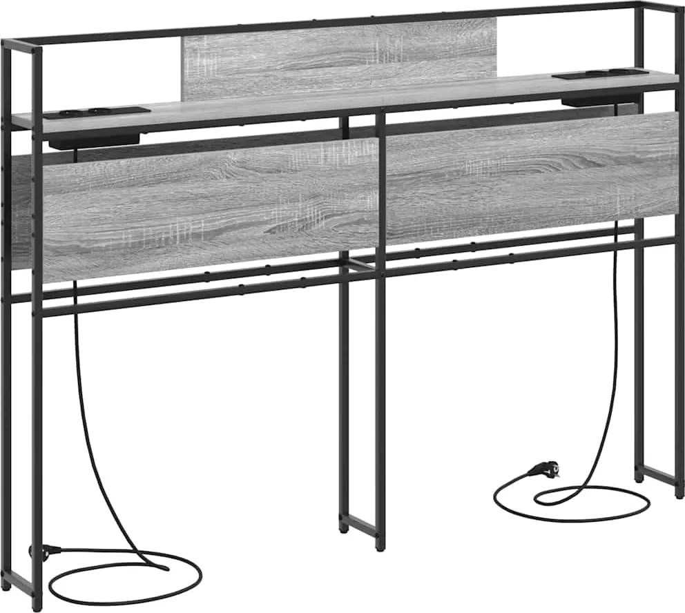 vidaXL Tăblie de depozitare cu raft sonoma gri 150 cm Lemn compozit