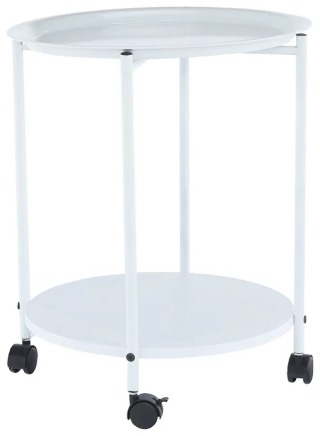 Masuta portabila cu roti, alb, DERIN
