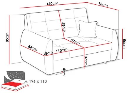 Canapea extensibilă Clovea Art II (gri deschis) (cu sp. depozitare). Promo -17%. 1105434