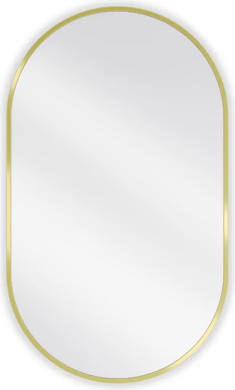 Mexen Loft oglindă de baie ovală 85 x 50 cm, ramă aurie periată - 9851-085-050-000-50
