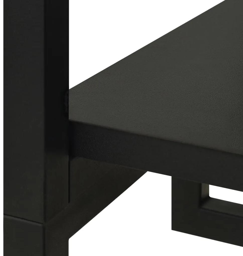 Sifonier, negru, 60x40x213 cm, metal si PAL Negru, 1