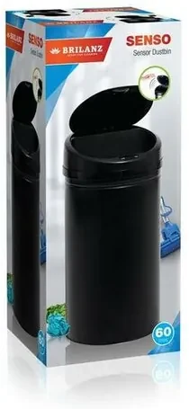 Brilanz Coș de gunoi fără atingere Senzo 60 l,rotund, negru