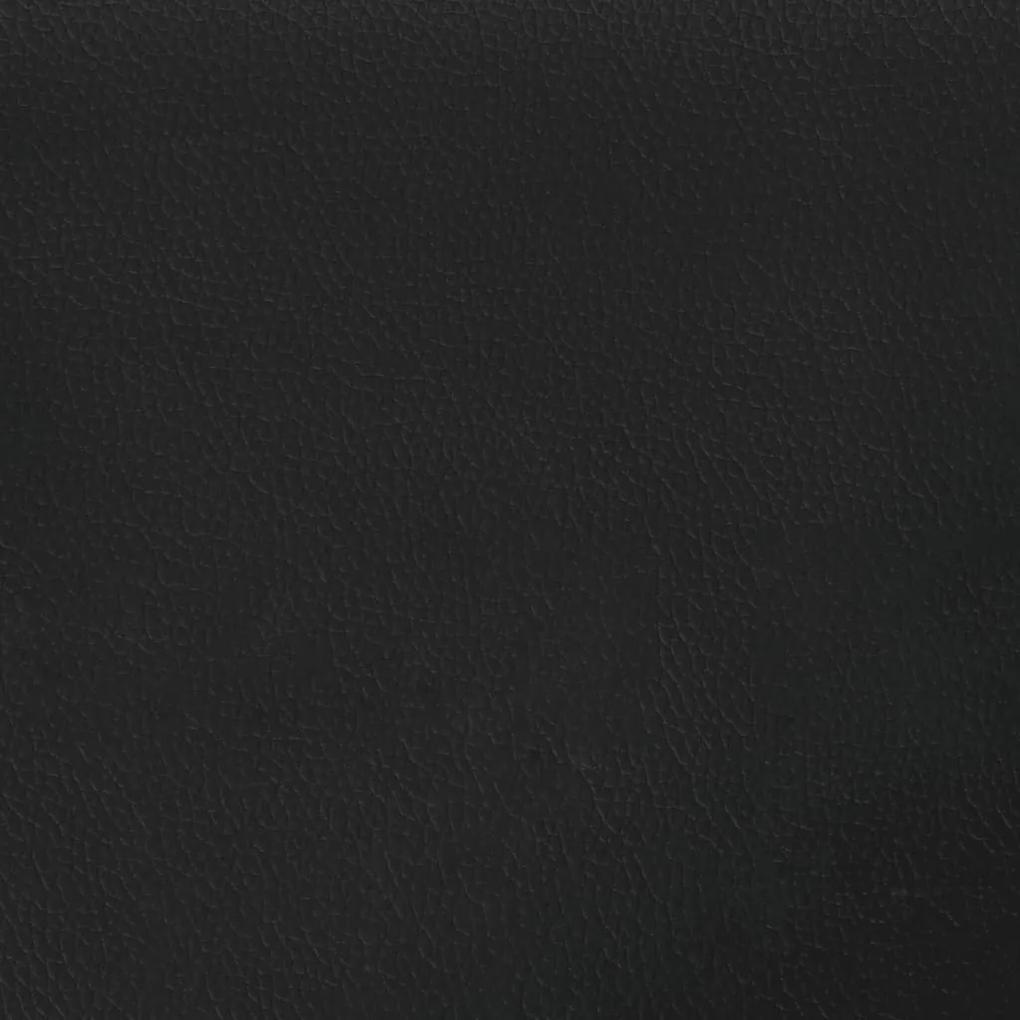 Fotoliu canapea cu taburet, negru, 60 cm, piele ecologica Negru, 92 x 77 x 80 cm