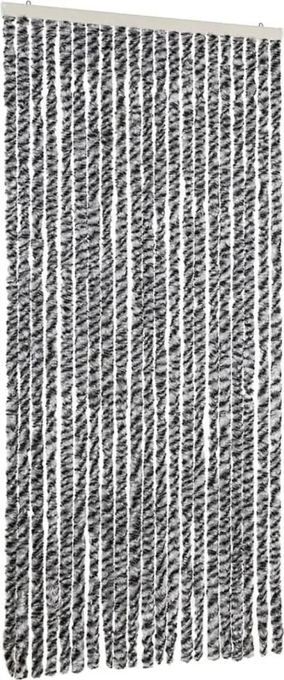 vidaXL Perdele pentru insecte, gri și alb-negru, 90x200 cm, chenille