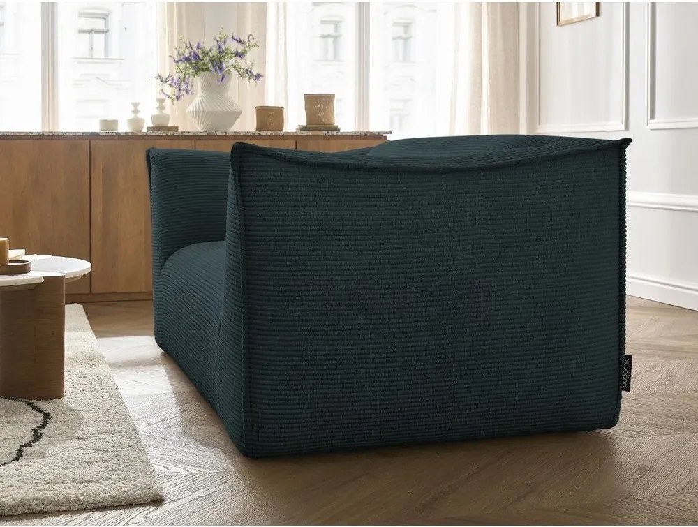 Canapea albastru-închis cu tapițerie din catifea reiată 170 cm Giorgia – Bobochic Paris