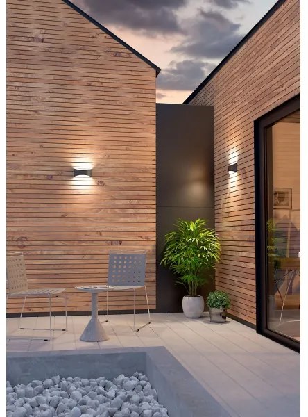 Redo 90126 - Aplică LED de perete pentru exterior AXEL, 7W, 230V, 3000K, IP65, antracit