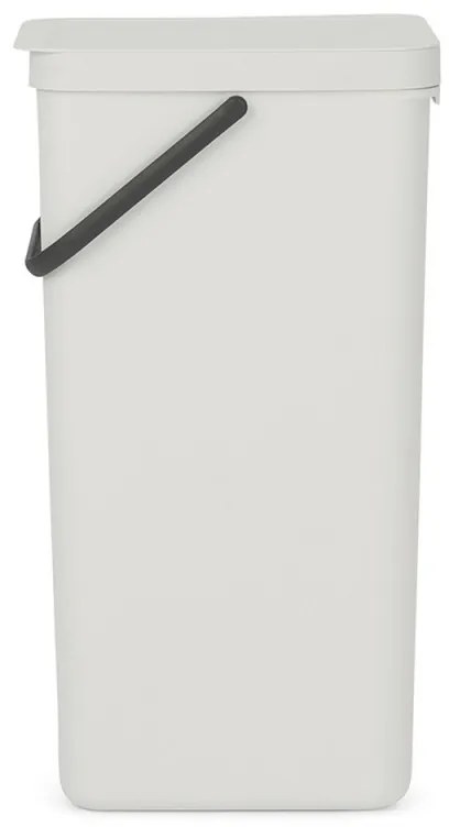 Cos de gunoi colectare selectiva Sort&Go 1005554, 40 L, Maner, Gri deschis