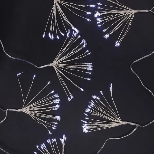 Brilagi - Instalație luminoasă LED de exterior pentru Crăciun, 150 LED, 5 m, IP44, alb rece, efect de artificii