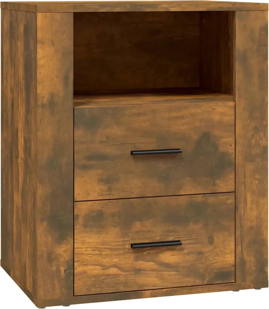 vidaXL Noptieră, stejar fumuriu, 50x36x60 cm, lemn compozit