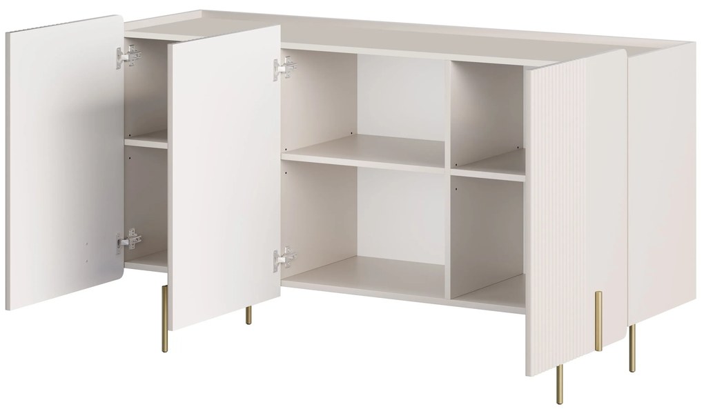 Comodă Malmi 150 cm cu 3 uși - cașmir / picioare aurii