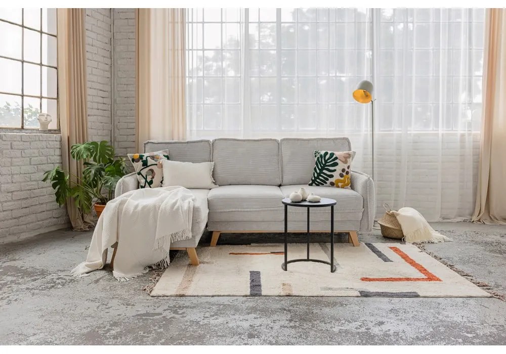 Colțar verde extensibil cu tapițerie din catifea reiată (cu colț variabil) Tori – Bonami Selection