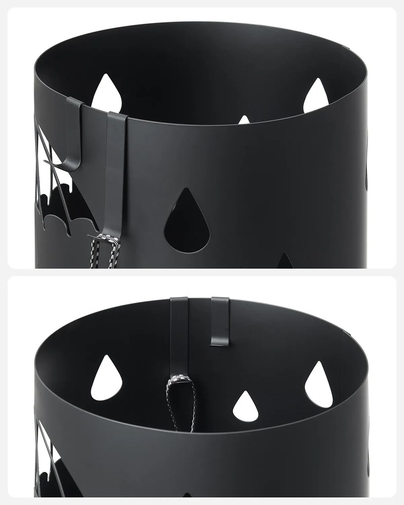 Suport metalic pentru umbrele ANABEL, 17x41 cm, negru SongmicsHome