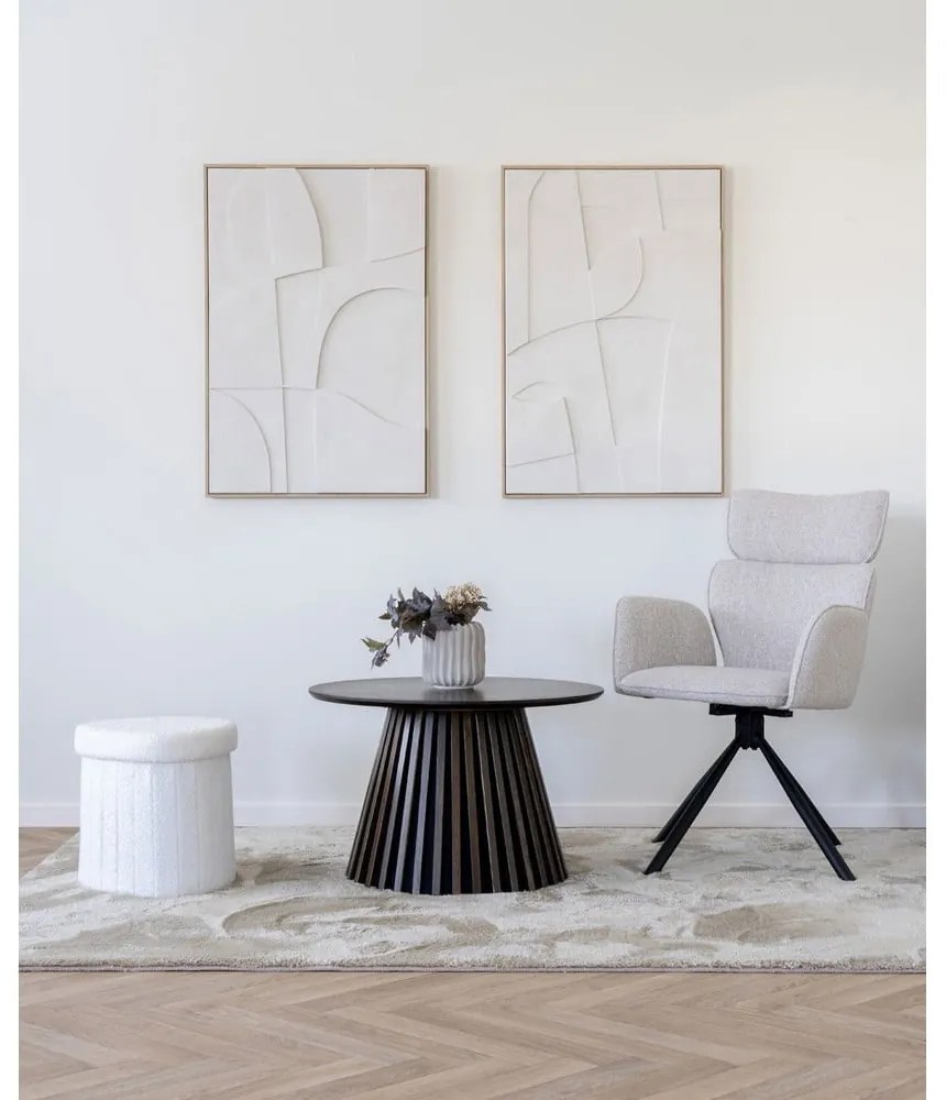 Set de scaune de sufragerie bej cu cotiere 2 buc. tapițat Cordoba – House Nordic