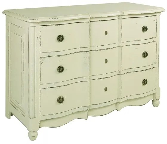 Comoda verde, din lemn de pin, cu 3 sertare, aspect vintage, Arbalette