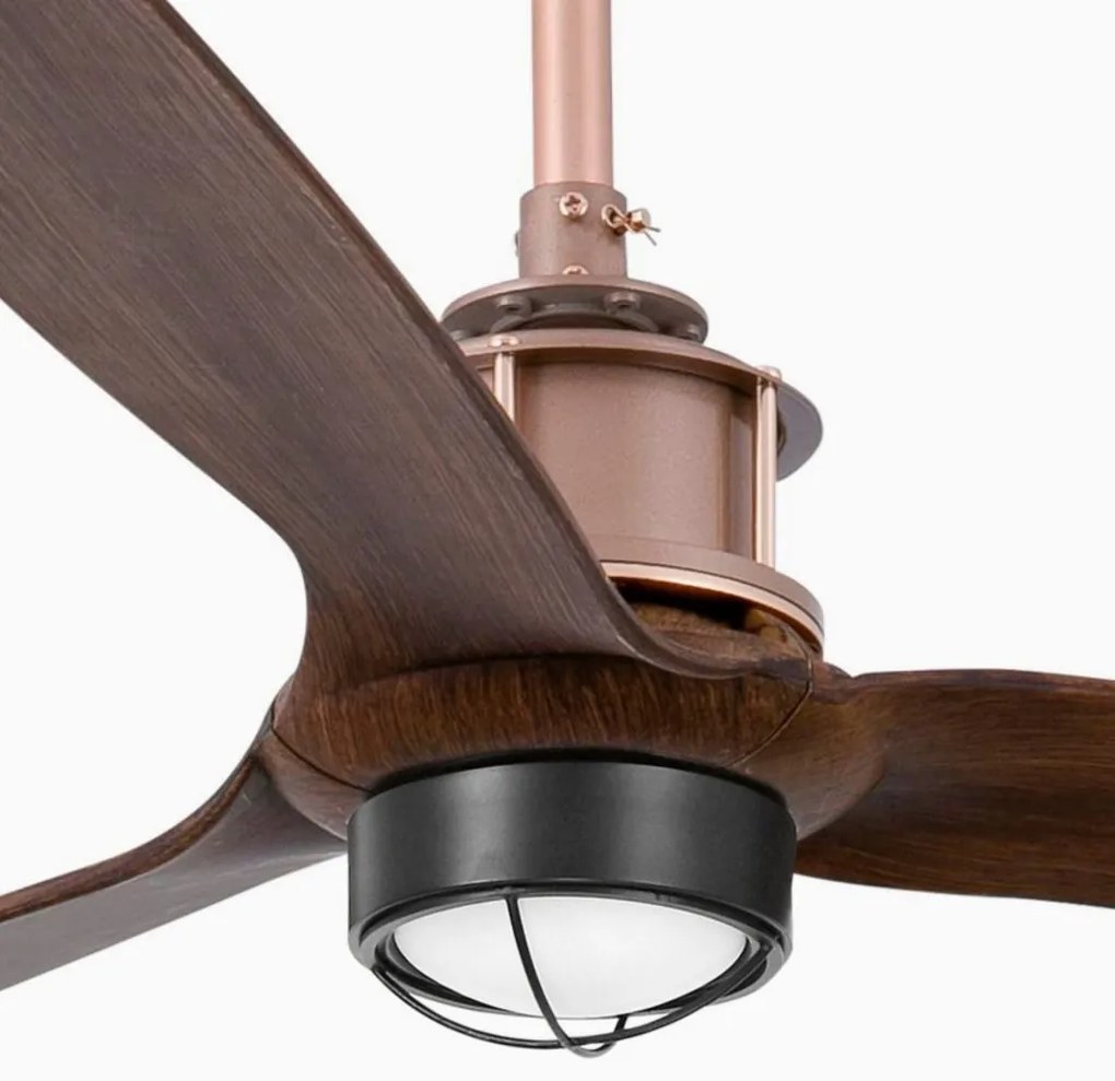 Lustra cu Ventilator si telecomanda JUST FAN M LED cupru/maro