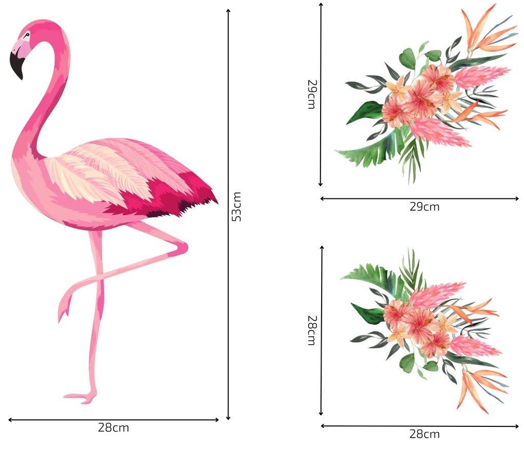 PIPPER. Autocolant de perete "Flamingos”