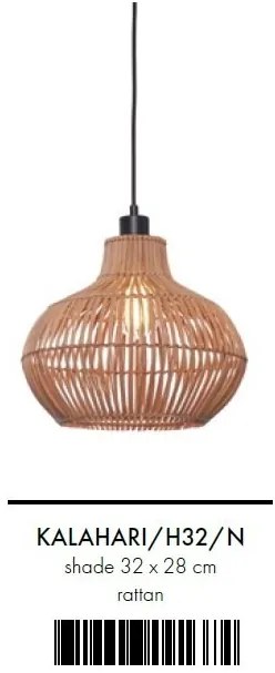 Lustra/ Pendul eco din ratan Kalahari nat., S