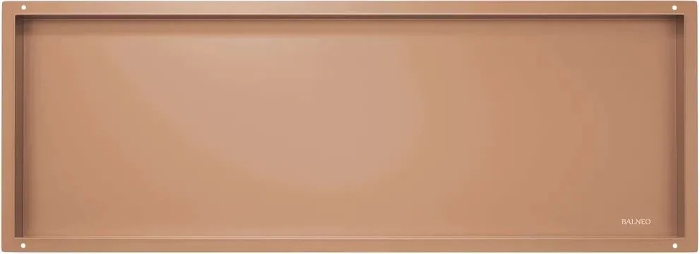 Raft incastrat dreptunghiular Balneo Wall-Box No Rim 90x30x10 cm cupru lucios fara rama
