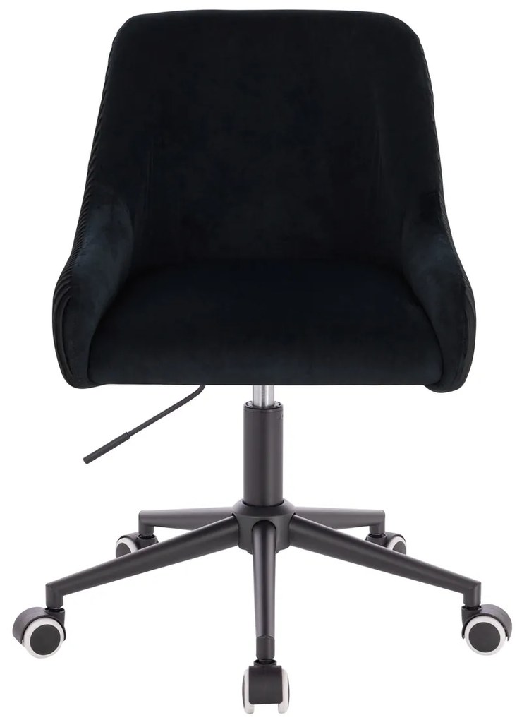 HR920K Scaun Neagră din Catifea cu Bază Neagră