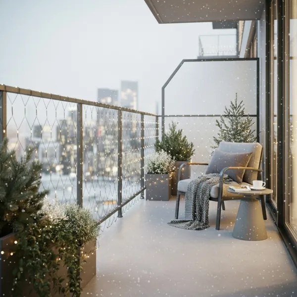 Brilagi - Perdea luminoasă LED pentru exterior, 160 LED, 7 x 2 m, IP44, alb cald