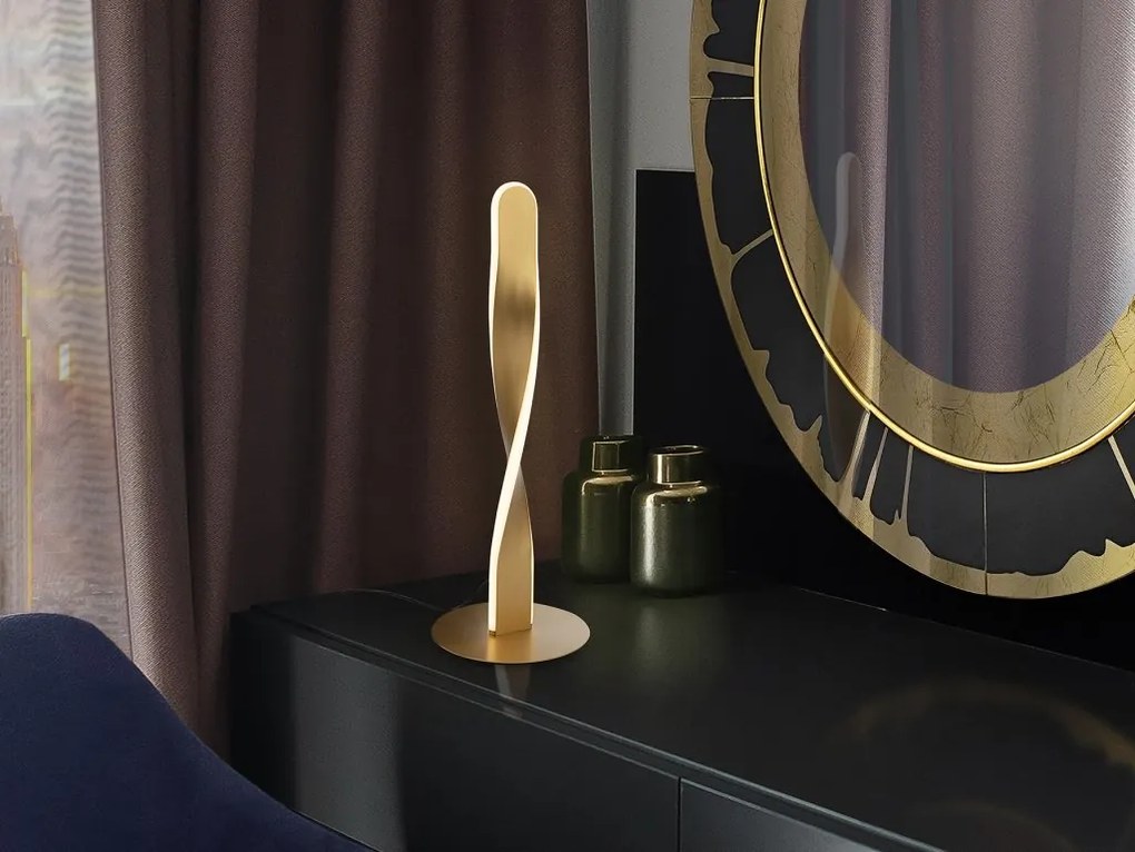 Veioza LED design modern decorativ Twist auriu