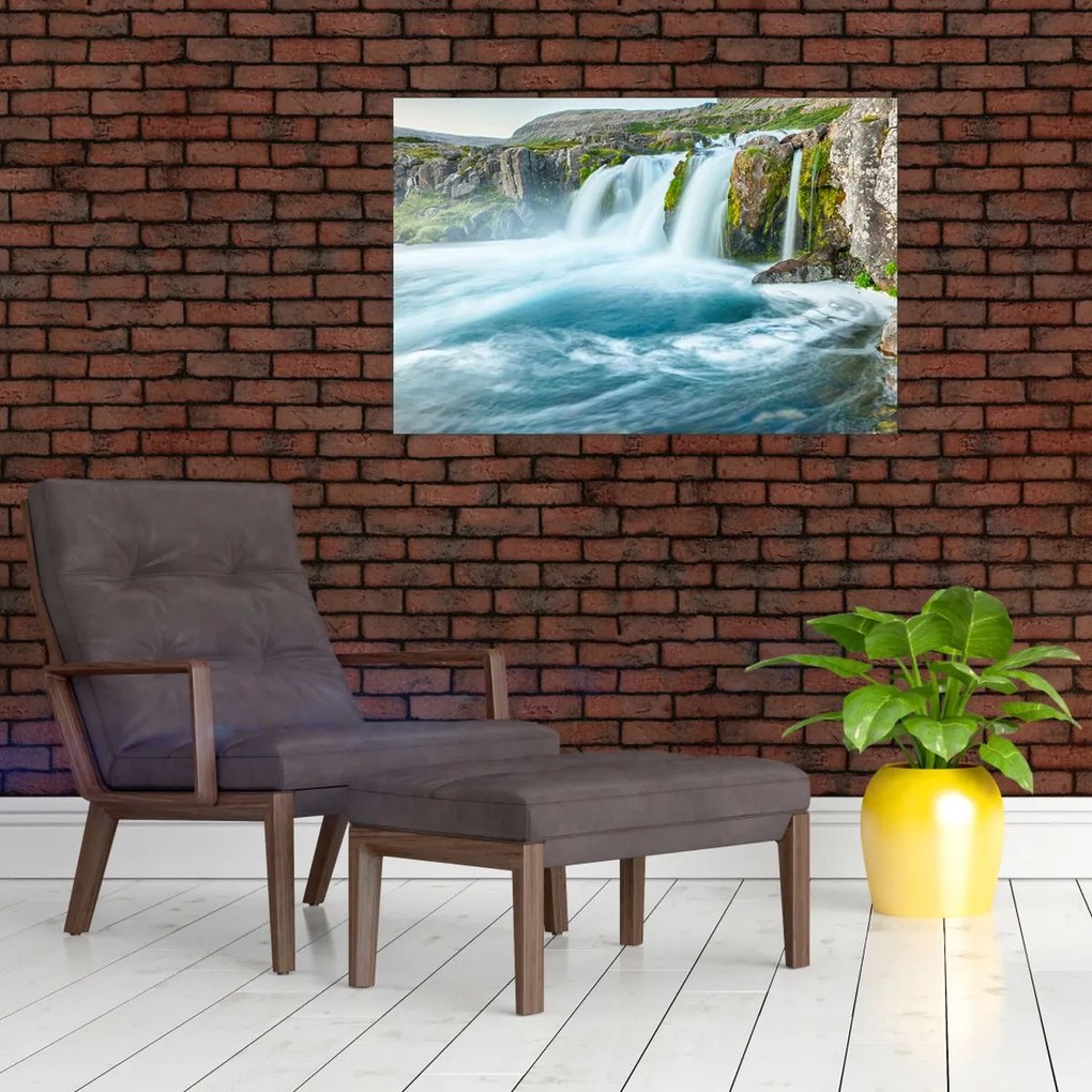 Tablou - Stânci și cascade (90x60 cm)