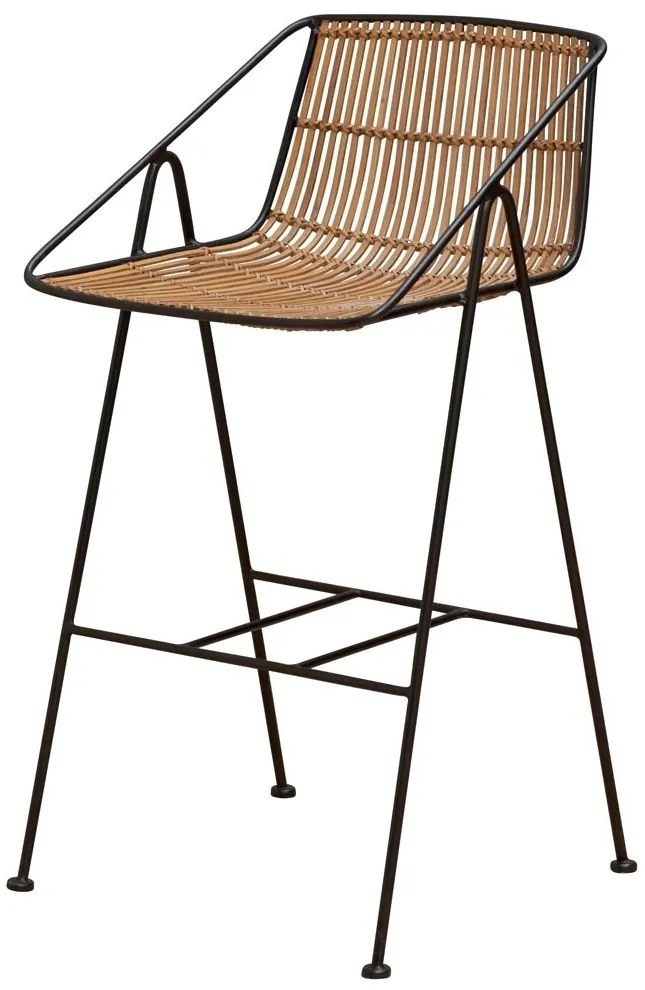 Scaun de bar din rattan, " Kuro "