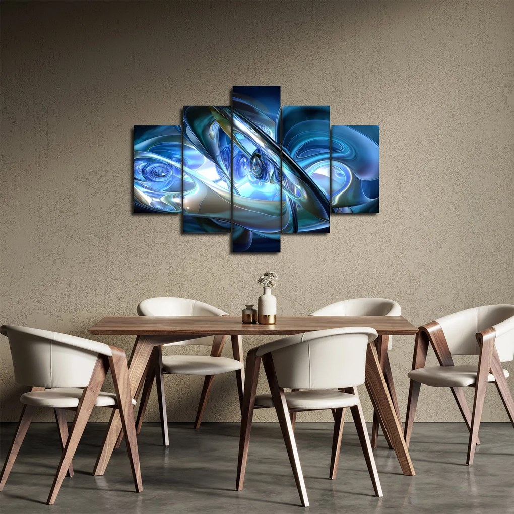 Tabloul fractalilor în albastru (150x105 cm)