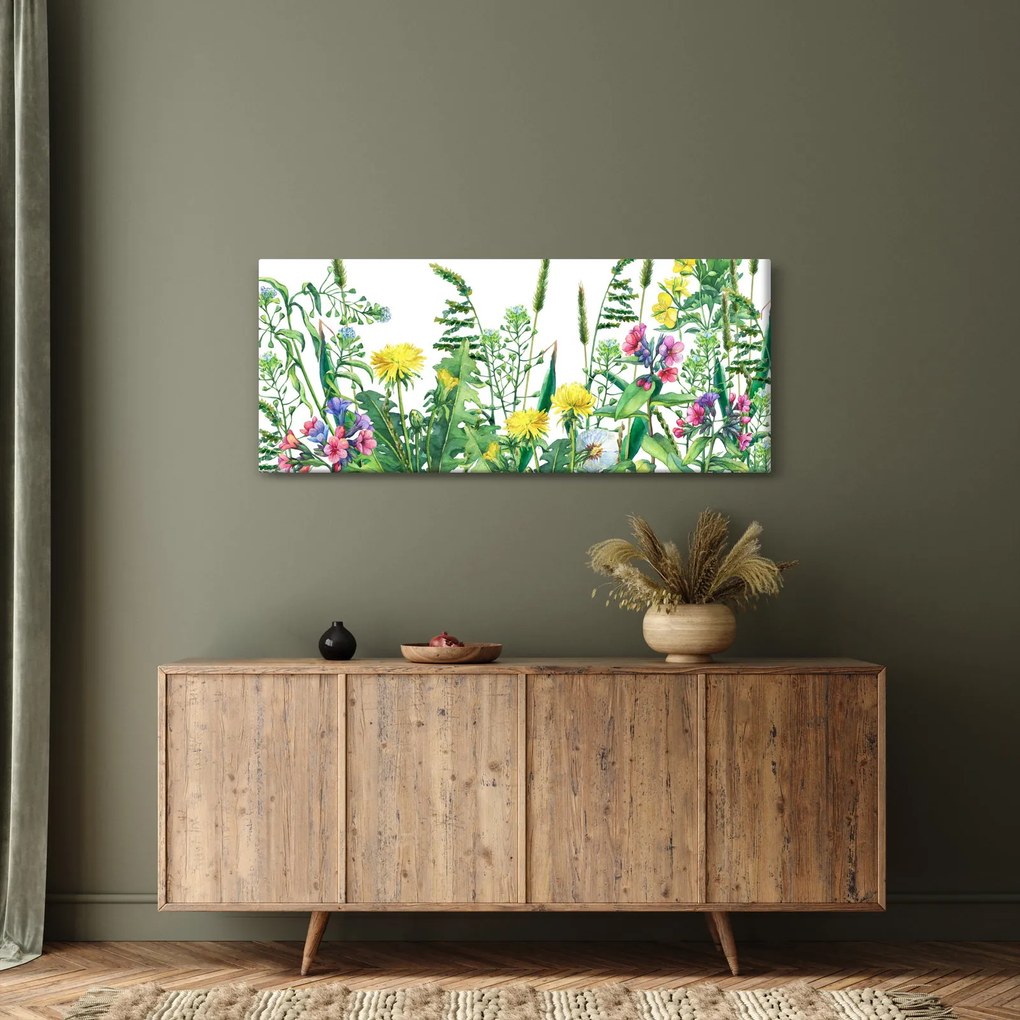 Tablou - Flori de pajiște pictate (120x50 cm)