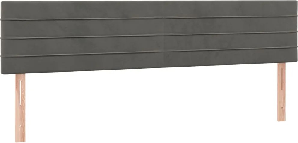 vidaXL Tăblii de pat, gri închis, 180x5x78/88 cm, catifea
