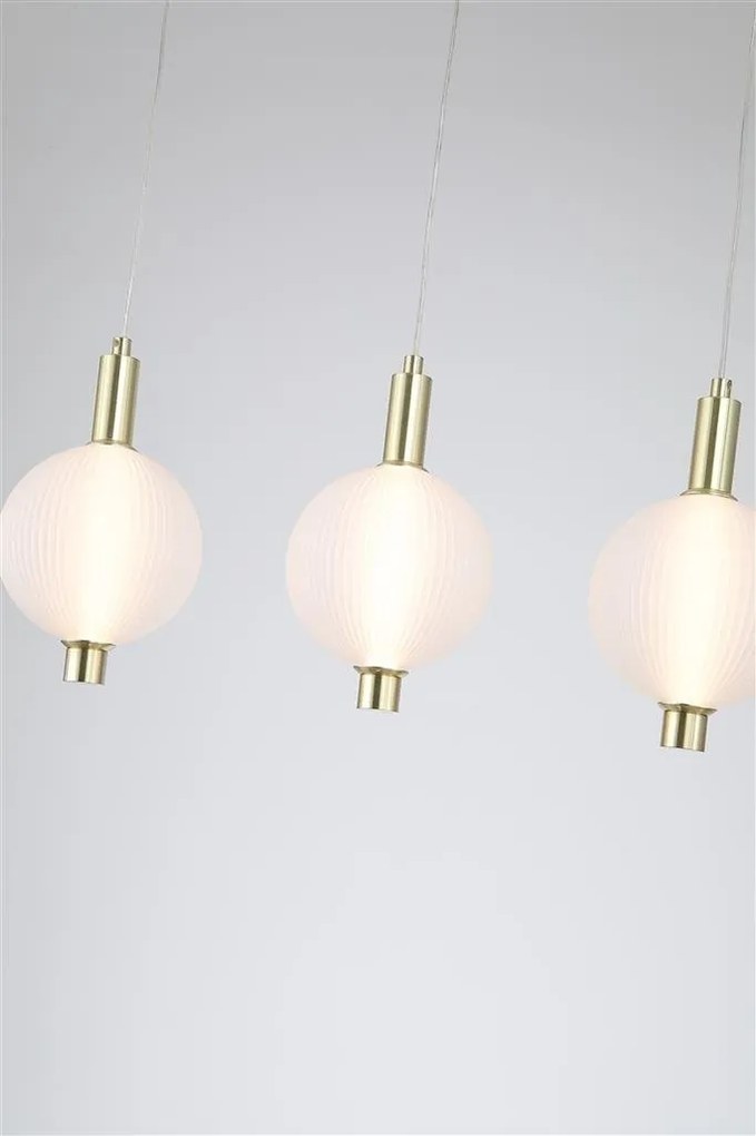 Lustra LED suspendata alama lucios sticla acid Luminique 4Lt