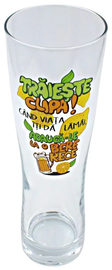 Pahar pentru bere TRĂIEȘTE CLIPA 600ml