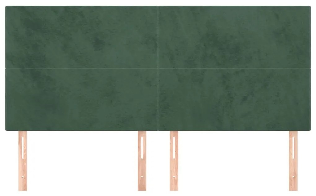 Tablii de pat, 4 buc, verde inchis, 90x5x78 88 cm, catifea 4, Verde inchis, 180 x 5 x 118 128 cm