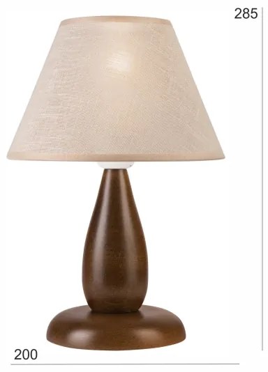 Lampă de masă PERA 1xE27/60W/230V maro închis/fag